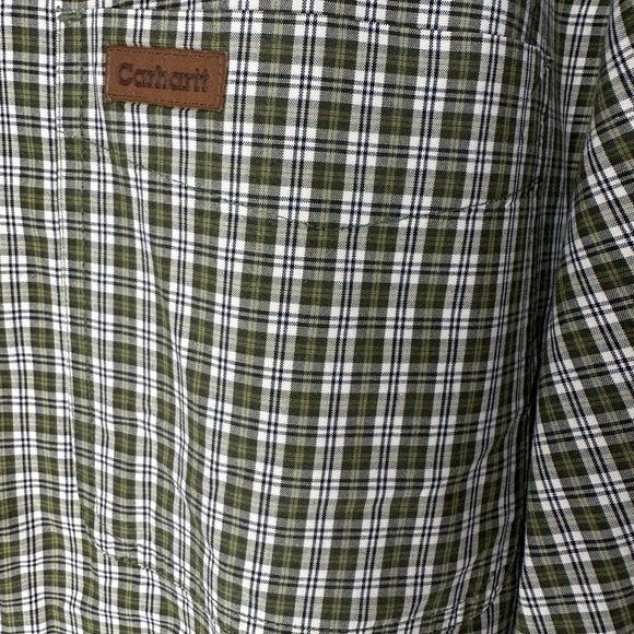 Rare Carhartt Upside down Tag Large Tall Green Button-down - Picture 2 of 7